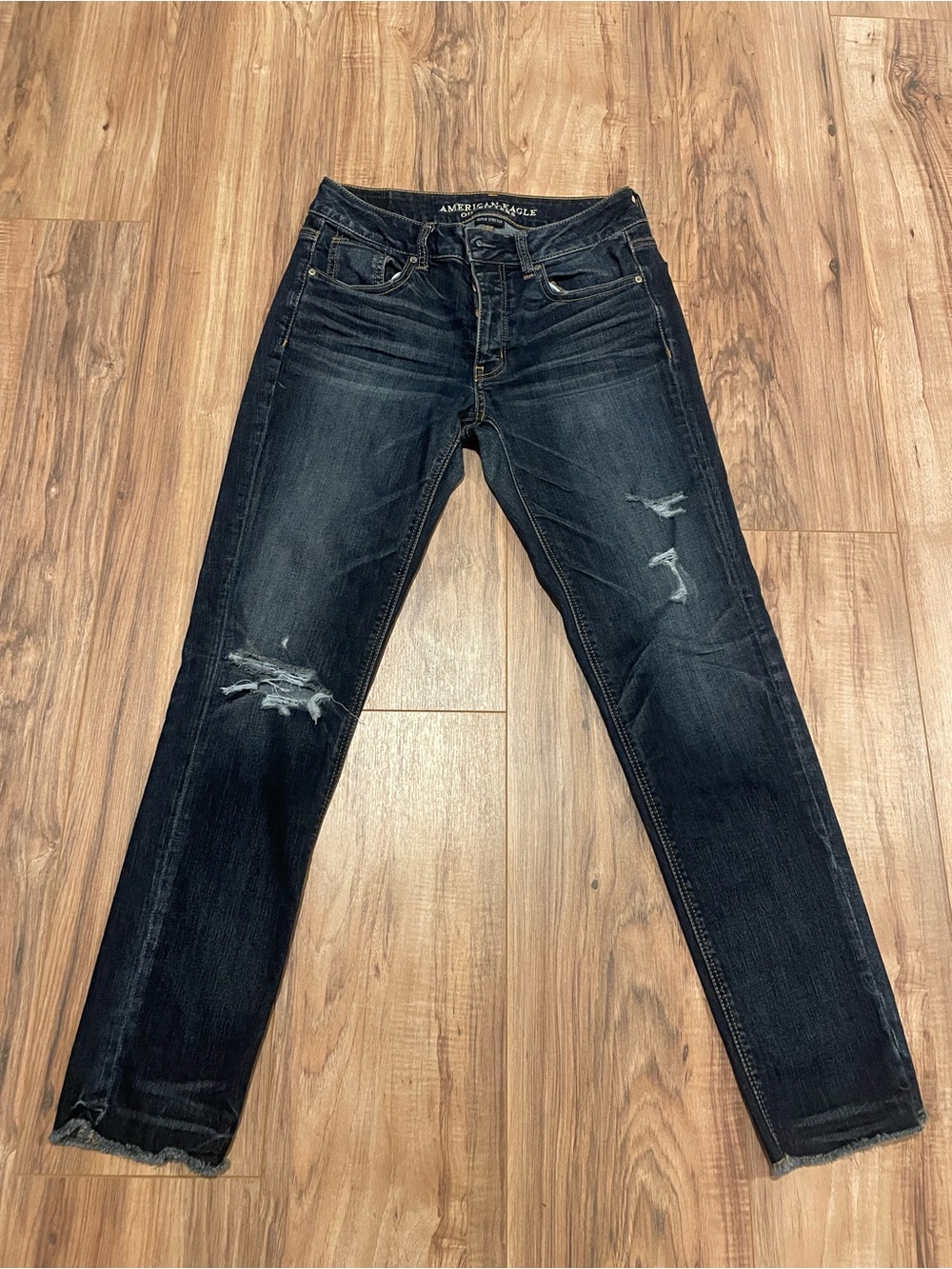 American Eagle Outfitters Blackened Dark Blue Skinny Jeans